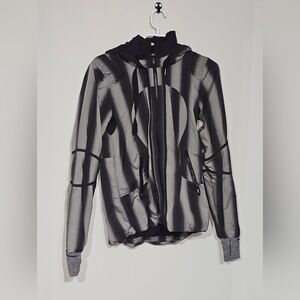 Lululemon: Track and Field Jacket - Black gray Striped Size 6-8